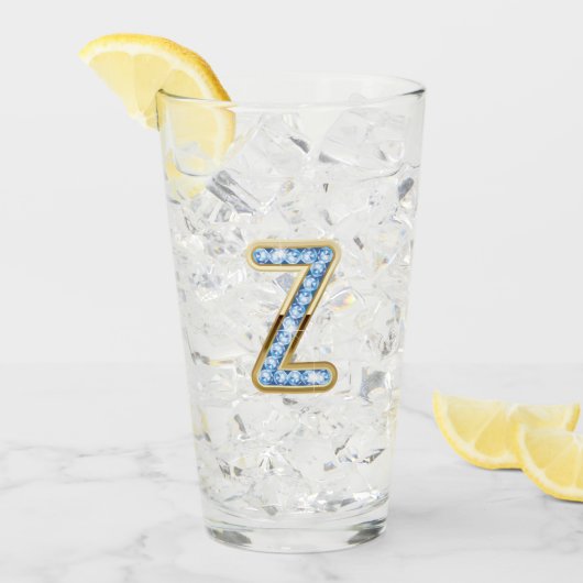 Monogramm Z - 16 oz Glas (Vorderseite Ice)