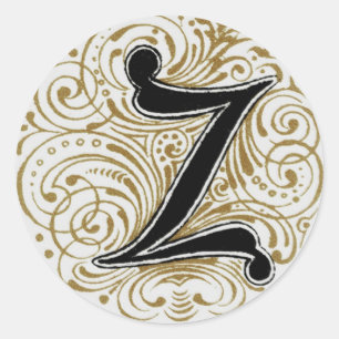 Monogramm "Z" im Gold - Aufkleber