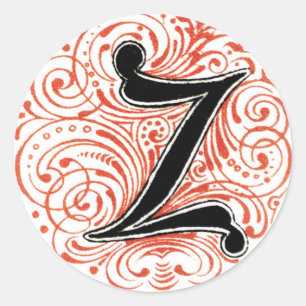 Monogramm 'Z' in roter Aufschrift Runder Aufkleber