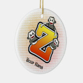 Monogramm Z Sock Monkey Keramik Ornament (Rechts)