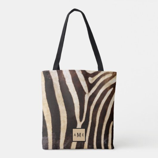Monogramm Zebra-Drucktasche mit niedriger Platzier Tasche (Rückseite)