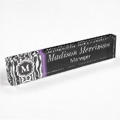Monogramm Zebra Lila Bar Namensplakette