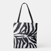 Monogramm-Zebra-Muster-Tasche mit Lederbesatz Tasche (Rückseite)
