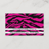 Monogramm | Zebra Print (hot pink) Visitenkarte (Rückseite)