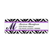 Monogramm Zebra Print und Lila Spitze (Vorne)