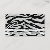 Monogramm | Zebra Print Visitenkarte (Rückseite)