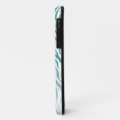 Monogramm Zebra Tiermuster Aquamarin Case-Mate iPhone Hülle (Hinten/Links)
