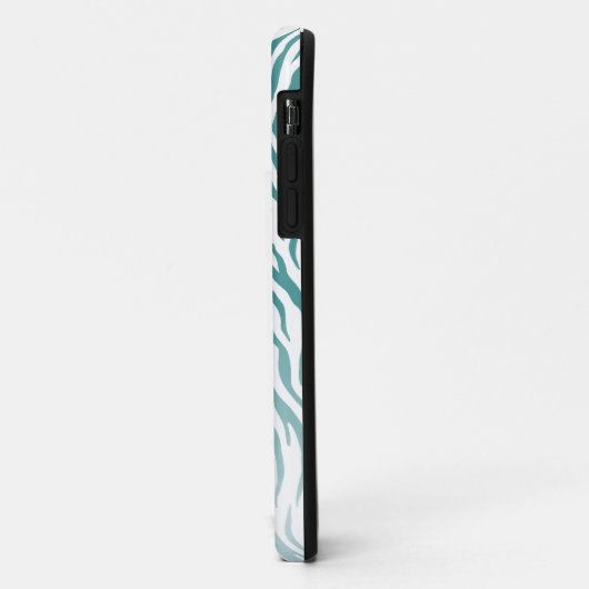Monogramm Zebra Tiermuster Aquamarin Case-Mate iPhone Hülle (Hinten/Links)