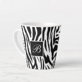 Monogramm Zebra-Tiermuster Milchtasse (Linke Ecke)