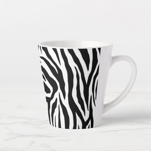 Monogramm Zebra-Tiermuster Milchtasse (Rechts)