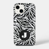 Monogramm Zebramuster iPhone Hülle (Rückseite)