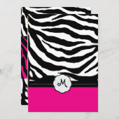 Monogramm/Zebrastreifen Hochzeitseinladungen Einladung (Vorne/Hinten)