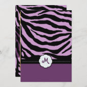 Monogramm/Zebrastreifen Hochzeitseinladungen Einladung (Vorne/Hinten)