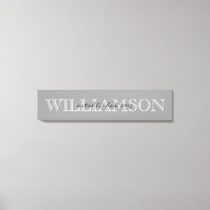 Monogramm-Zeichen für graue Familiennamen Leinwanddruck