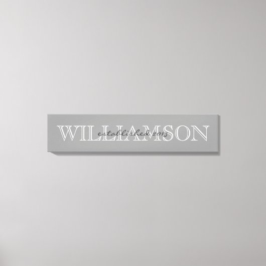 Monogramm-Zeichen für graue Familiennamen Leinwanddruck (Vorderseite)