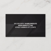 Monogramm | Zeilenmuster | Schwarz Visitenkarte (Rückseite)