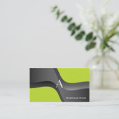 Monogramm-Zeitgenosse-Visitenkarte Visitenkarte (Stehend Vorderseite)