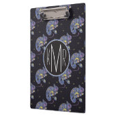 Monogramm Zentangle Eidechsen-| Klemmbrett (Links)