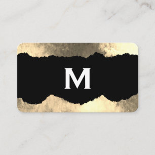 Monogramm zerrissener Glamour Grunge Visitenkarte