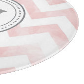 Monogramm-Zickzack Ausschnitt-Brett rosa-grau Schneidebrett (Ecke)