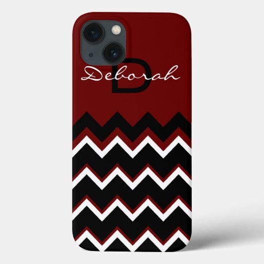 Monogramm ~ Zickzack grafische Streifen Case-Mate iPhone Hülle (Rückseite)