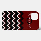 Monogramm ~ Zickzack grafische Streifen Case-Mate iPhone Hülle (Rückseite (Horizontal))