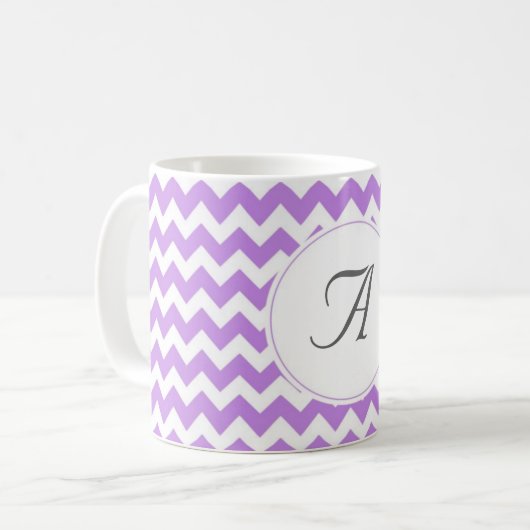 Monogramm-Zickzack Initialen Kaffeetasse (Vorderseite Links)