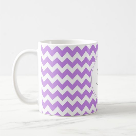 Monogramm-Zickzack Initialen Kaffeetasse (Links)