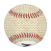 Monogramm Zickzack-Muster Baseball (Rückseite)