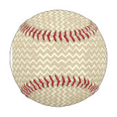 Monogramm Zickzack-Muster Baseball (Vorderseite)