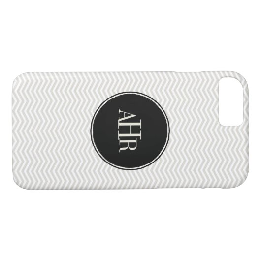 Monogramm Zickzack Muster Case-Mate iPhone Hülle (Rückseite (Horizontal))