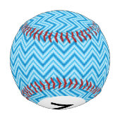 Monogramm Zickzack Muster Hintergrund Baseball (Rückseite)