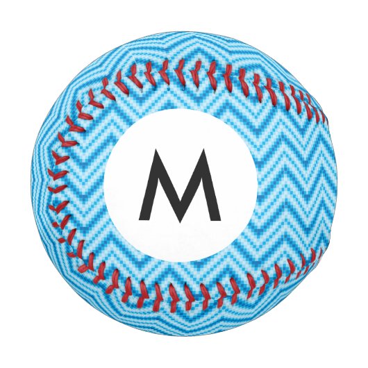 Monogramm Zickzack Muster Hintergrund Baseball (Vorderseite Links)