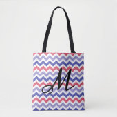 Monogramm Zickzack Muster Tasche (Vorderseite)