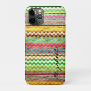 Monogramm Zickzack Streifen aus Holz Case-Mate iPhone Hülle