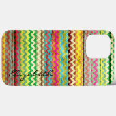 Monogramm Zickzack Streifen aus Holz Case-Mate iPhone Hülle (Rückseite (Horizontal))