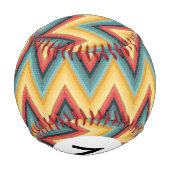 Monogramm Zig Zag Streifen Hintergrund 2 Baseball (Rückseite)