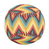Monogramm Zig Zag Streifen Hintergrund 2 Baseball (Vorderseite)