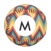 Monogramm Zig Zag Streifen Hintergrund 2 Baseball (Vorderseite Links)