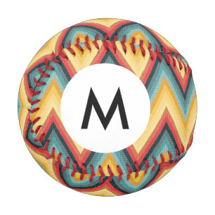 Monogramm Zig Zag Streifen Hintergrund 2 Baseball
