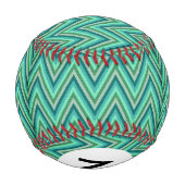 Monogramm Zig Zag Streifen Hintergrund Baseball (Rückseite)