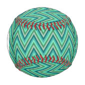 Monogramm Zig Zag Streifen Hintergrund Baseball (Vorderseite)