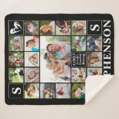 Monogramm Zitat für die Familienname Herz 20 FotoC Sherpadecke (Vorderseite (Horizontal))