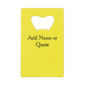 Monogramm-Zitat Gelb für benutzerdefinierte Art-Fo Geldbeutel Flaschenöffner (Vorderseite)