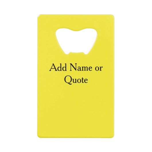 Monogramm-Zitat Gelb für benutzerdefinierte Art-Fo Geldbeutel Flaschenöffner (Vorderseite)