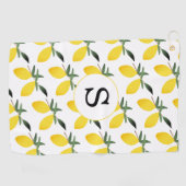 Monogramm Zitrone Citrus Golfhandtuch (Horizontal)