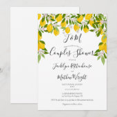 Monogramm Zitronenblüten Hochzeit Paare Dusche Einladung (Vorne/Hinten)