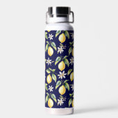 Monogramm-Zitrus-Limonen-Frucht-Botanik-Muster Trinkflasche (Rückseite)