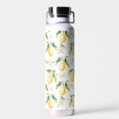 Monogramm-Zitrus-Limonen-Frucht-Botanik-Muster Trinkflasche (Rückseite)