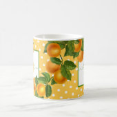 Monogramm-Zitrus-Orangen-Wasserfarbe-Punkte-rustik Kaffeetasse (Mittel)